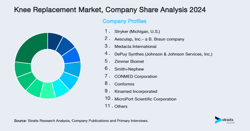 Knee Replacement Market Share of Key Players